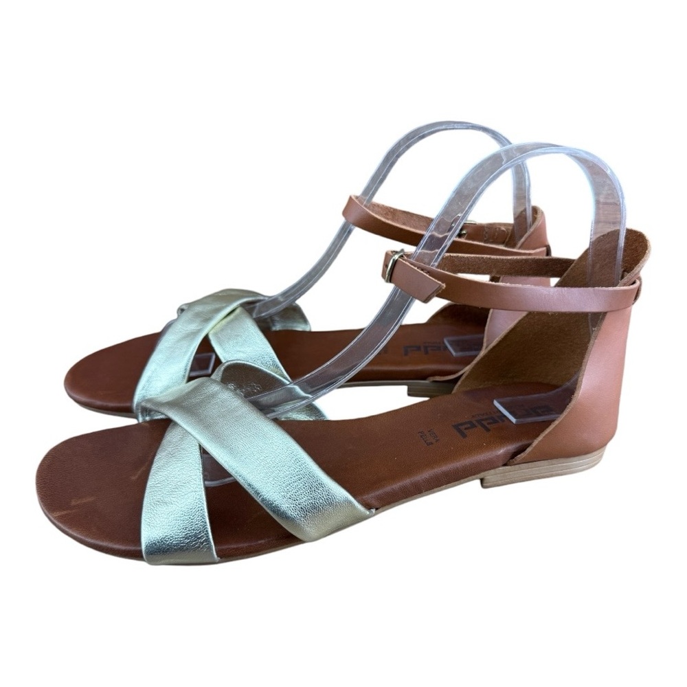 Drudd Leather Double Strap Sandals Women's  Shoe Buckle 8-8.5 (40EU)
